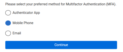 Image showing the selection of phone number as preferred MFA method