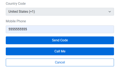 Image showing the mobile phone inputs needed for MFA