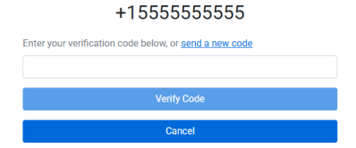 Image showing the verification step for the mobile phone MFA method