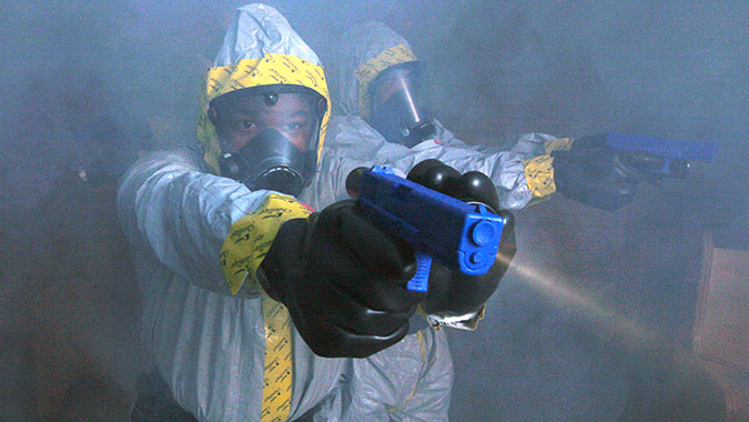 image of training in Law Enforcement Protective Measures for CBRNE Incidents