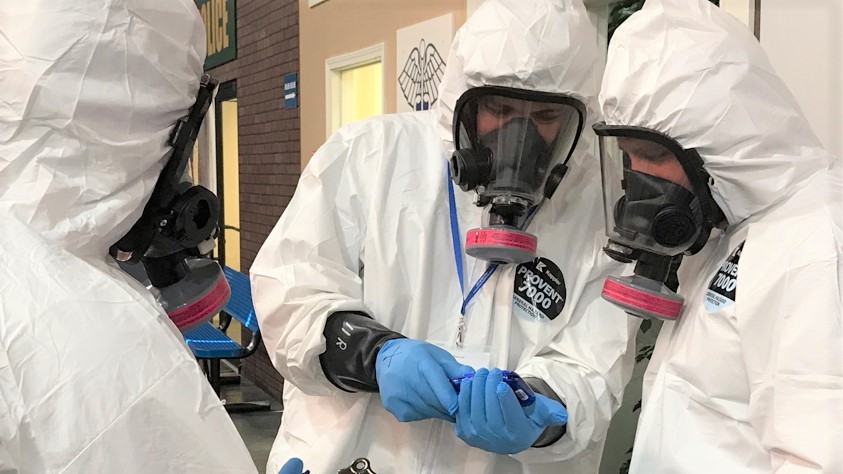 Hazardous materials evidence collection training at the CDP.