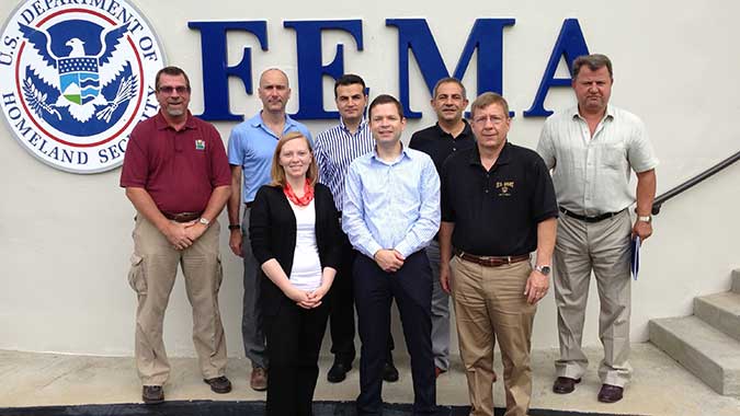 CDP’s Director of Mission Readiness Initiatives (back row, left) accompanies members of the State Department delegation and the Turkish Ministry of Health. First row from left to right: Ellen Wynkopp, Department of State; Dr. Ed Thurn, Department of State; and Allen Cushen, Department of Defense lia