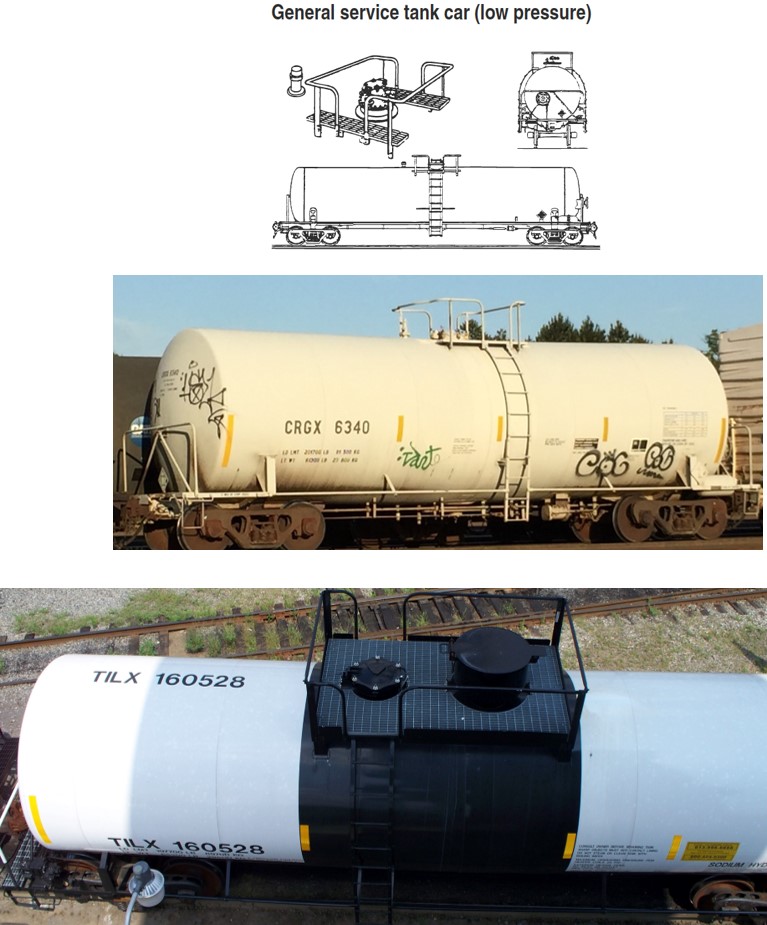 Image of a low pressure tank rail car.