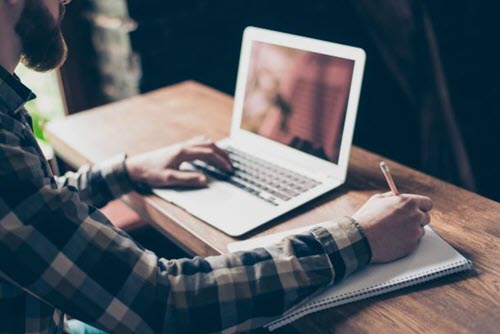 person working on laptop
