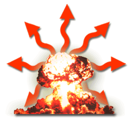 Mushroom cloud emitting heat