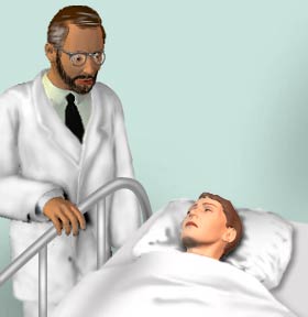 Person being examined by a doctor