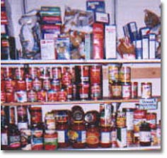Food stored in shelter