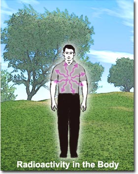 Person exposed to sources of radiation within the body