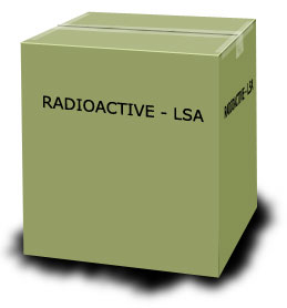 Example of "strong tight package" marked "RADIOACTIVE-LSA"; or "RADIOACTIVE-SCO."